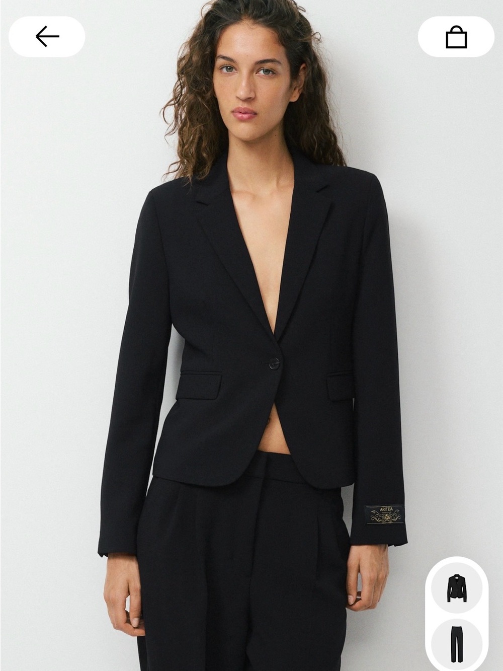 Aritzia etiquette crepette Black Tailored Single-Button Blazer
